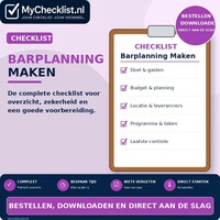 Checklist barplanning maken met uitgebreide stappen en controlepunten