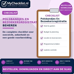 Checklist polsbandjes en bezoekersregistratie beheren