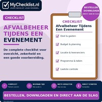 Checklist afvalbeheer tijdens een evenement met uitgebreide stappen en controlepunten