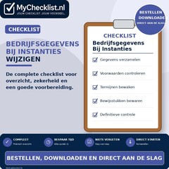 Checklist bedrijfsgegevens bij instanties wijzigen