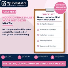 Checklist noodcontactenlijst voor het gezin maken