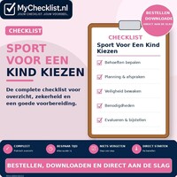 Checklist sport voor een kind kiezen met uitgebreide stappen en controlepunten