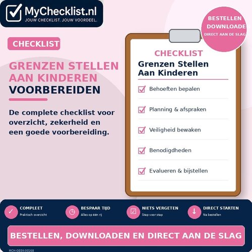 Checklist grenzen stellen aan kinderen voorbereiden met uitgebreide stappen en controlepunten