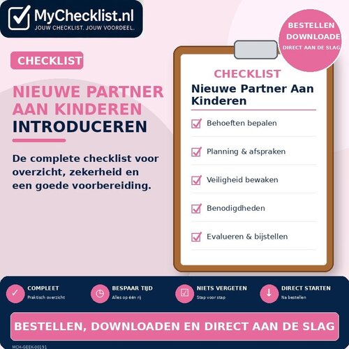 Checklist nieuwe partner aan kinderen introduceren met uitgebreide stappen en controlepunten