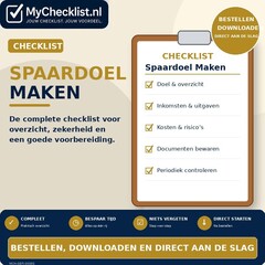Checklist spaardoel maken
