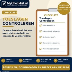 Checklist toeslagen controleren