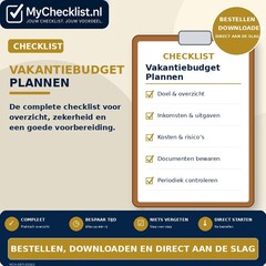 Checklist vakantiebudget plannen
