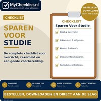 Checklist sparen voor studie met uitgebreide stappen en controlepunten
