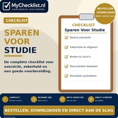 Checklist sparen voor studie