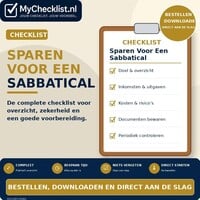 Checklist sparen voor een sabbatical met uitgebreide stappen en controlepunten