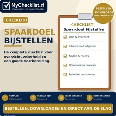 Checklist spaardoel bijstellen