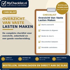 Checklist overzicht van vaste lasten maken