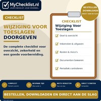 Checklist wijziging voor toeslagen doorgeven met uitgebreide stappen en controlepunten
