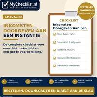 Checklist inkomsten doorgeven aan een instantie met uitgebreide stappen en controlepunten