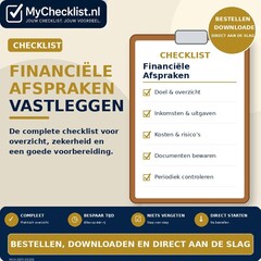 Checklist financiële afspraken vastleggen