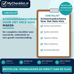 Checklist schoonmaakschema voor het hele huis maken