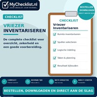 Checklist vriezer inventariseren met uitgebreide stappen en controlepunten
