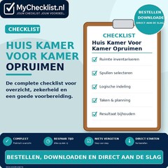 Checklist huis kamer voor kamer opruimen