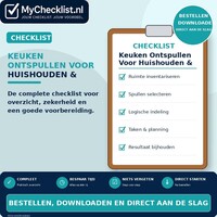 Checklist keuken ontspullen voor huishouden & organiseren met uitgebreide stappen en controlepunten