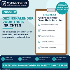 Checklist gezinskalender voor thuis inrichten
