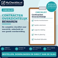 Checklist contracten overzichtelijk bewaren met uitgebreide stappen en controlepunten