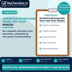Checklist onderhoudskalender voor het huis maken