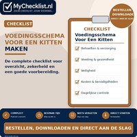 Checklist voedingsschema voor een kitten maken met uitgebreide stappen en controlepunten