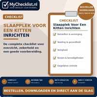 Checklist slaapplek voor een kitten inrichten met uitgebreide stappen en controlepunten