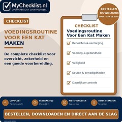 Checklist voedingsroutine voor een kat maken