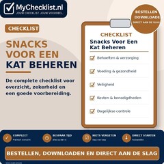 Checklist snacks voor een kat beheren