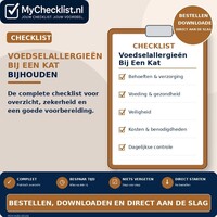 Checklist voedselallergieën bij een kat bijhouden met uitgebreide stappen en controlepunten