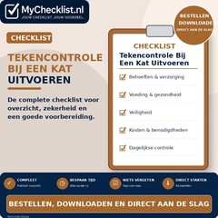 Checklist tekencontrole bij een kat uitvoeren