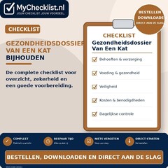 Checklist gezondheidsdossier van een kat bijhouden