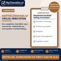 Checklist reptielenverblijf veilig inrichten met uitgebreide stappen en controlepunten