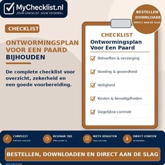 Checklist ontwormingsplan voor een paard bijhouden