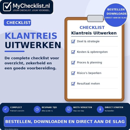 Checklist klantreis uitwerken met uitgebreide stappen en controlepunten