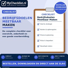 Checklist bedrijfsdoelen meetbaar maken