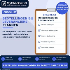 Checklist bestellingen bij leveranciers plannen