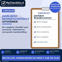 Checklist jaarlijkse bedrijfscontrole uitvoeren