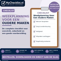 Checklist weekplanning voor een oudere maken met uitgebreide stappen en controlepunten