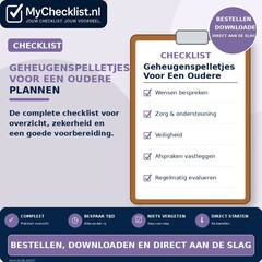 Checklist geheugenspelletjes voor een oudere plannen