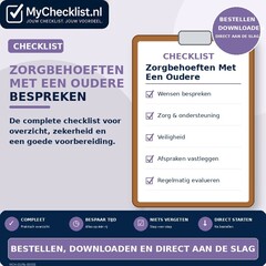 Checklist zorgbehoeften met een oudere bespreken