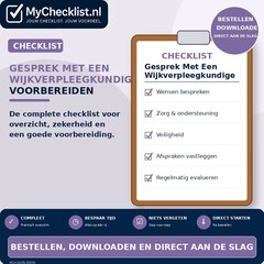 Checklist gesprek met een wijkverpleegkundige voorbereiden