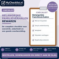 Checklist belangrijke familieverhalen bewaren met uitgebreide stappen en controlepunten