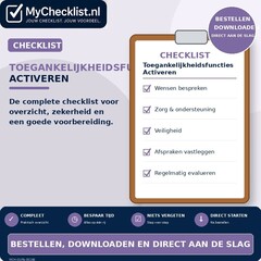 Checklist toegankelijkheidsfuncties activeren