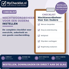 Checklist wachtwoordbeheer voor een oudere instellen