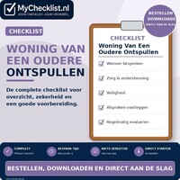 Checklist woning van een oudere ontspullen met uitgebreide stappen en controlepunten