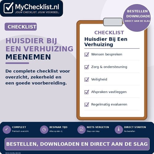 Checklist huisdier bij een verhuizing meenemen met uitgebreide stappen en controlepunten