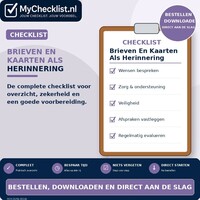 Checklist brieven en kaarten als herinnering bewaren met uitgebreide stappen en controlepunten