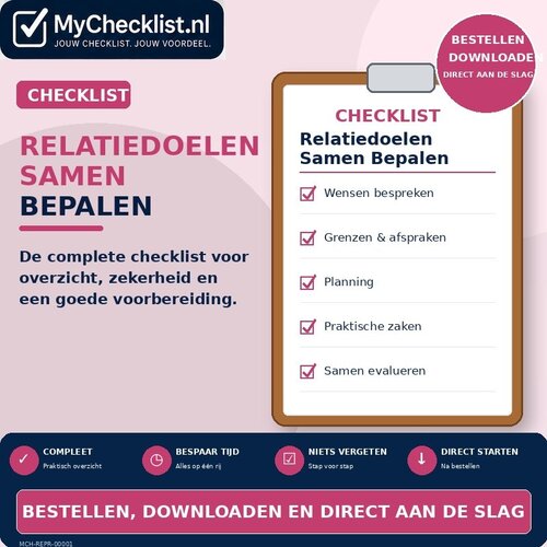Checklist relatiedoelen samen bepalen met uitgebreide stappen en controlepunten